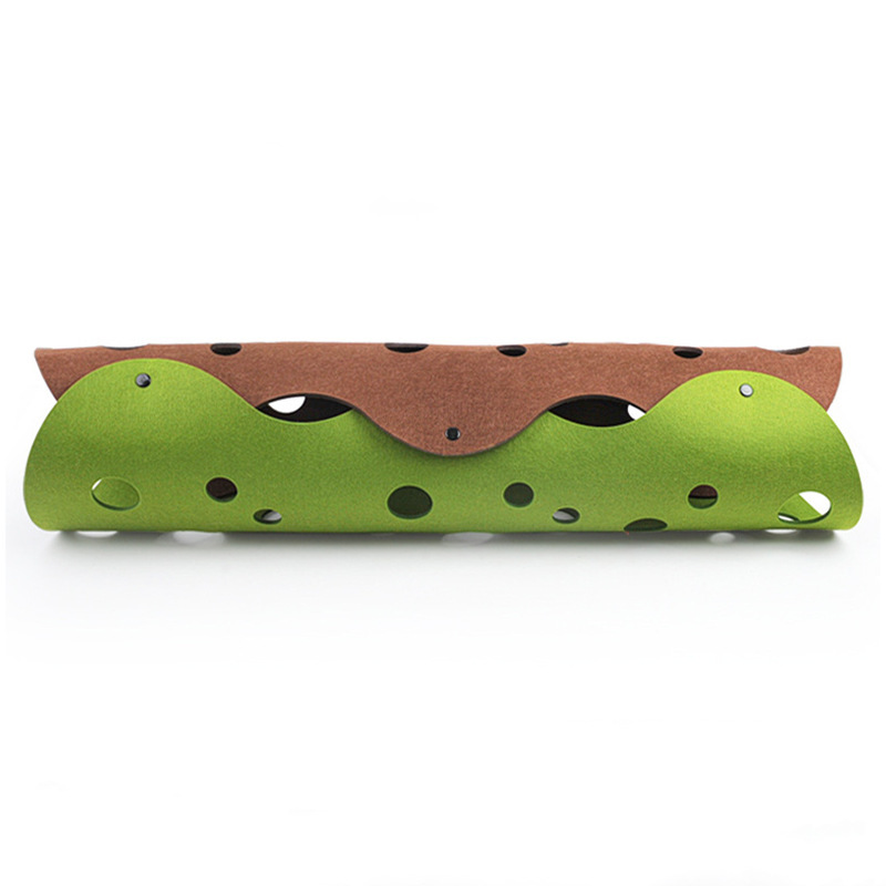 Cat Tunnel Cat Toy Felt Pom Splicing Deformable Kitten Nest Collapsible Tube House Tunnel Interactive Pet Toy Cat Accessories - Image 4