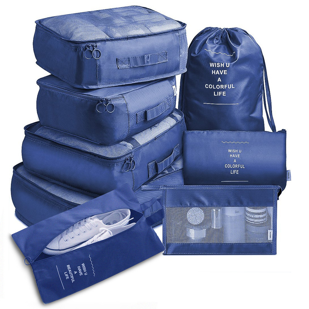 8-piece Set Luggage Divider Bag Travel Storage Clothes Underwear Shoes Organizer Packing Cube Bag - Image 8