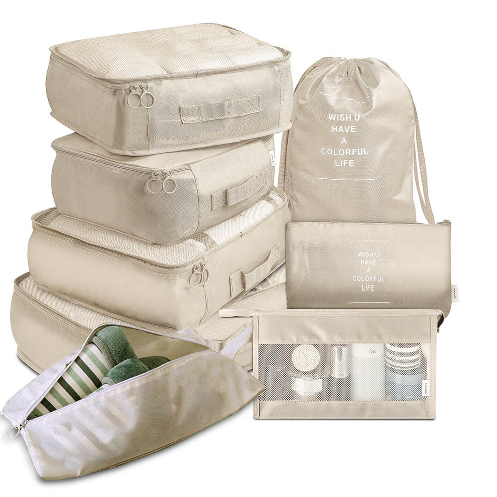 8-piece Set Luggage Divider Bag Travel Storage Clothes Underwear Shoes Organizer Packing Cube Bag - Image 7