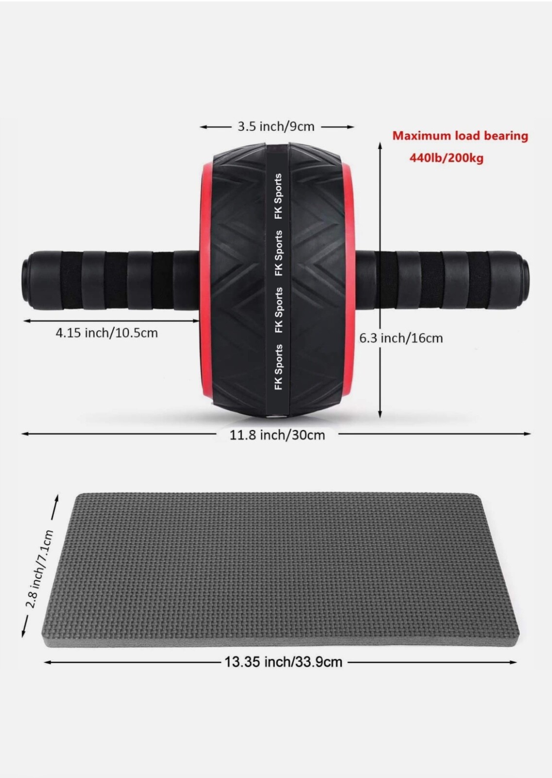 Pro Abs Roller Exercise Wheel Abdominal Core Strength Workout Muscle Cruncher - Image 6