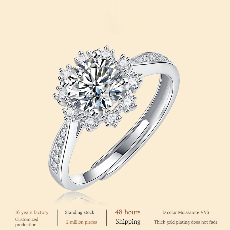 Ring S925 Silver Ice And Snow Female Ring Fashion - Image 2