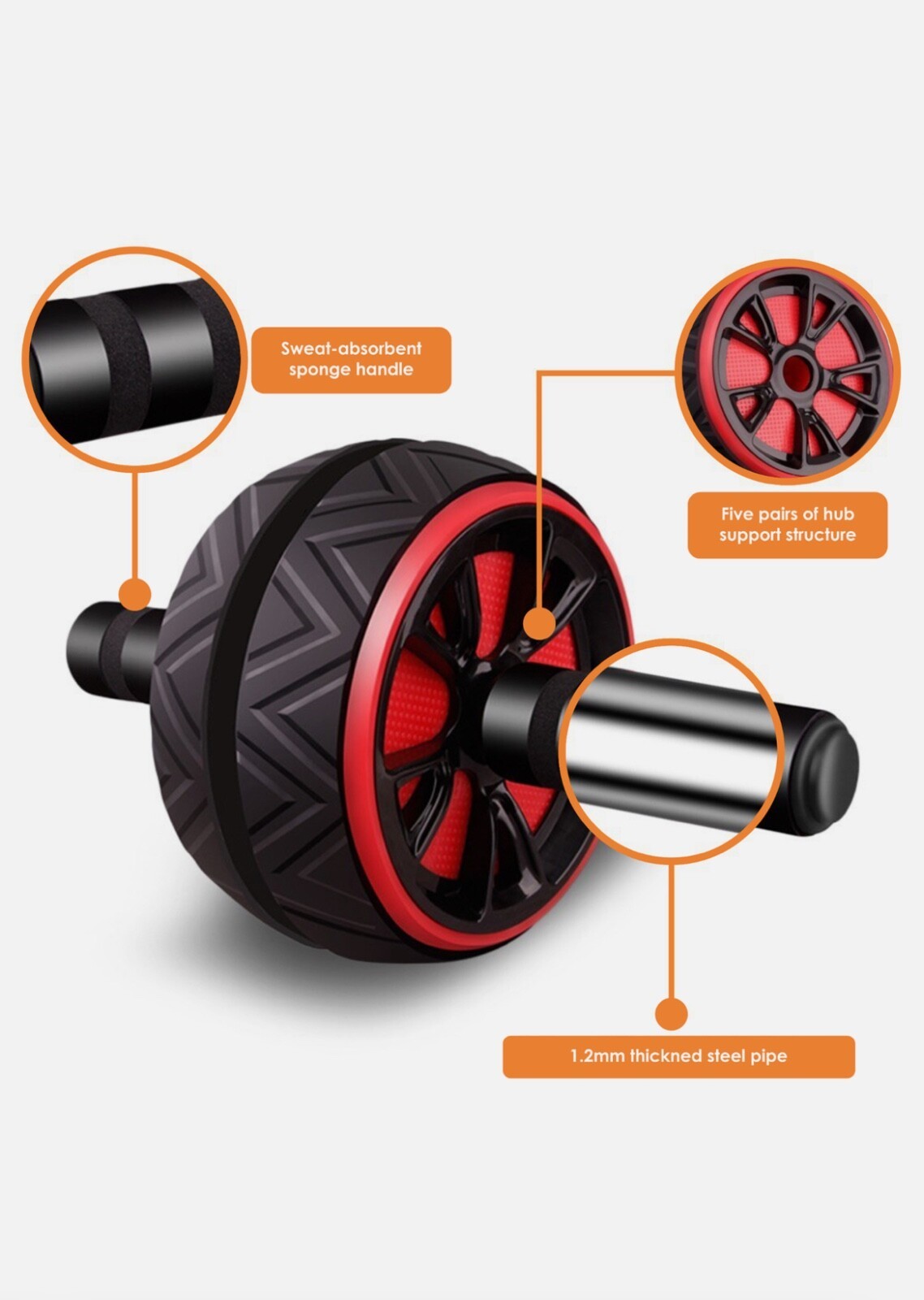 Pro Abs Roller Exercise Wheel Abdominal Core Strength Workout Muscle Cruncher - Image 2