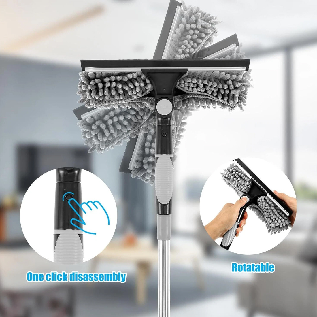 Telescopic Extendable Window Cleaner Equipment Glass Cleaning 4.5m Squeegee - Image 2