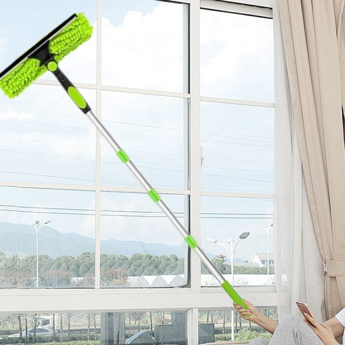 Telescopic Extendable Window Cleaner Equipment Glass Cleaning 4.5m Squeegee - Image 3