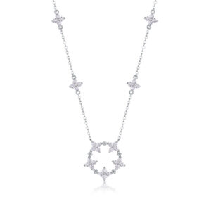 Iris - A Fashionable And Luxurious Diamond Jewelry Pendant Set With Moissanite S925 Sterling Silver And Platinum Plating
