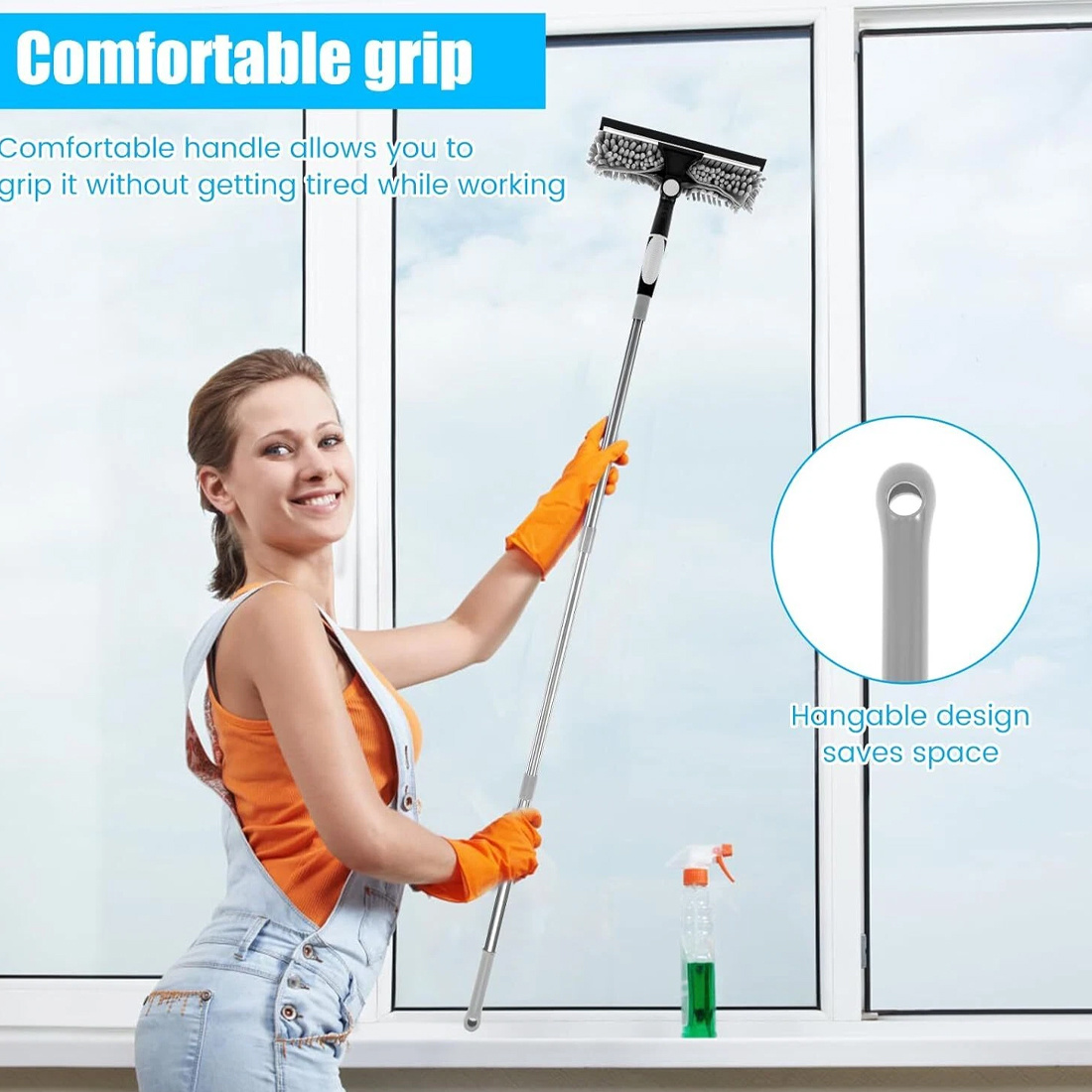 Telescopic Extendable Window Cleaner Equipment Glass Cleaning 4.5m Squeegee - Image 7