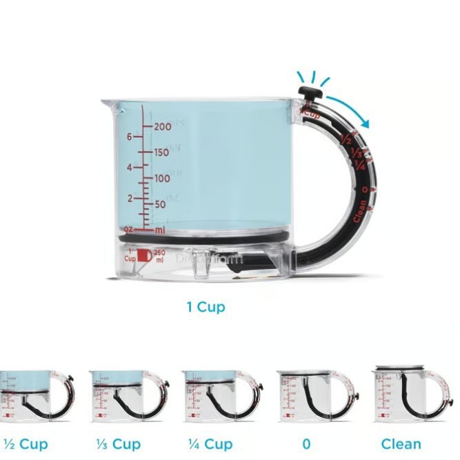4-In-1 Adjustable Measuring Cup Multi-Functional Measuring Cup With Scraper-Style Seal Base Measurings Cube Cups For Cooking - Image 4